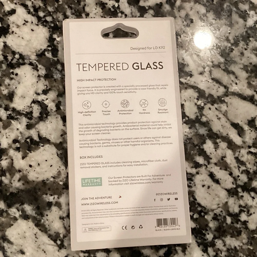ZIZO TEMPERED GLASS Screen Protector for LG K92 5G Black